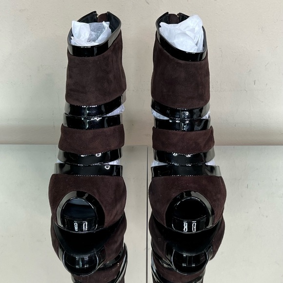 Tory Burch Suede Patent Heel Bootie - Picture 3 of 11